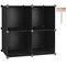 C&#x26;AHOME Cube Storage Organizer, 4-Cube Shelves Units, Closet Cabinet, DIY Plastic Modular Book Shelf, Ideal for Bedroom, Living Room, Office, 24.8&#x22; L x 12.4&#x22; W x 24.8&#x22; H Black SHS04A